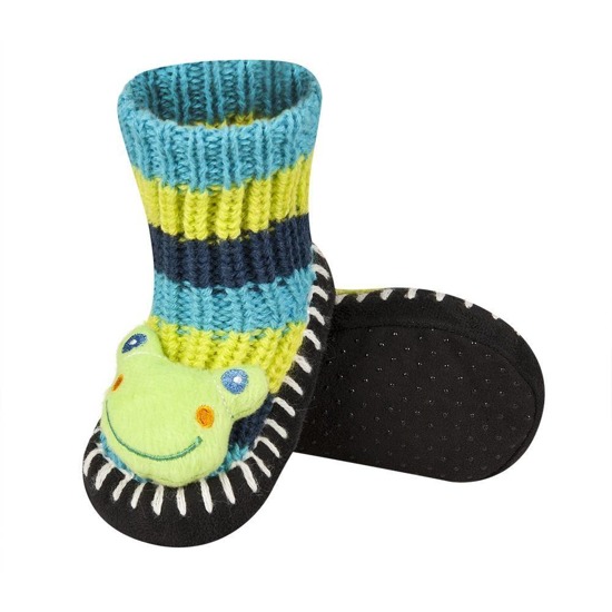 Zapatillas de bebé SOXO de colores con una rana