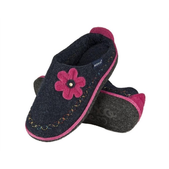 Zapatillas de fieltro de las mujeres SOXO con la flor