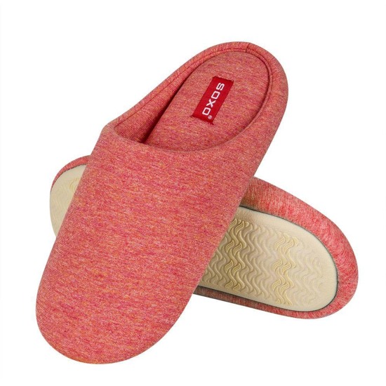 Zapatillas rojas SOXO de algodón con suela dura de TPR