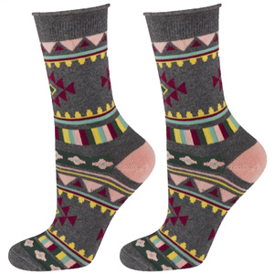 Calcetines SOXO coloridos para mujer con estampados aztecas