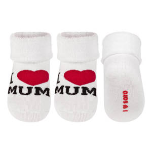 Calcetines de bebé SOXO blancos con inscripciones de regalo
