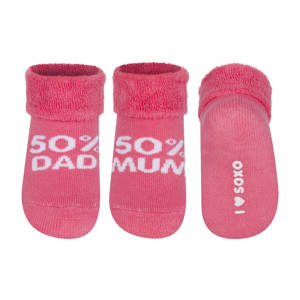 Calcetines de bebé SOXO rosas con inscripciones