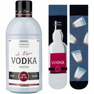 Calcetines de colores SOXO GOOD STUFF Vodka para hombre en una divertida botella de algodón
