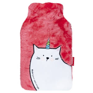 Calentador de botella de agua caliente SOXO rosa con un gato unicornio