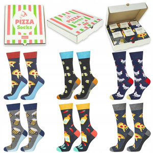 Juego de 6 calcetines para hombre Colorful SOXO GOOD STUFF en caja de pizza