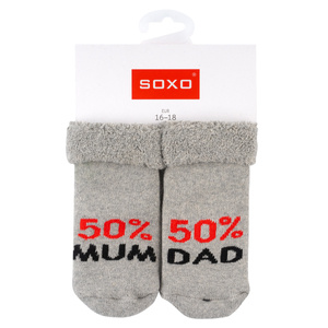 Lote de 3 calcetines para bebé SOXO azul marino con inscripción