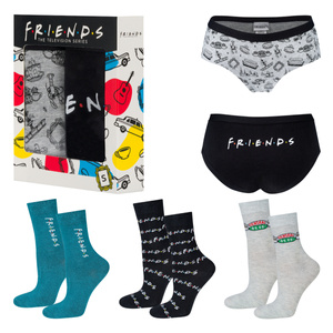 Set 2x SOXO Friends bragas de mujer y 3x Friends calcetines de mujer | regalo para ella
