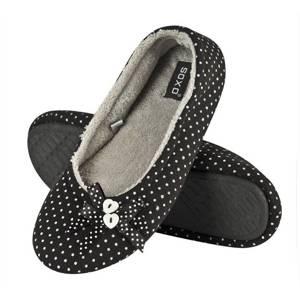 Zapatillas de mujer BALLERINS SOXO con botones - negro
